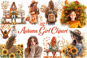 Watercolor Autumn Girl Clipart, a Graphic by Libby Wishes (Thumbnail 1 of 5)