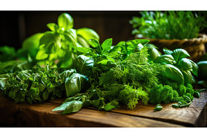 friendly green food background ai, a Food & Drink Photo by pikepicture