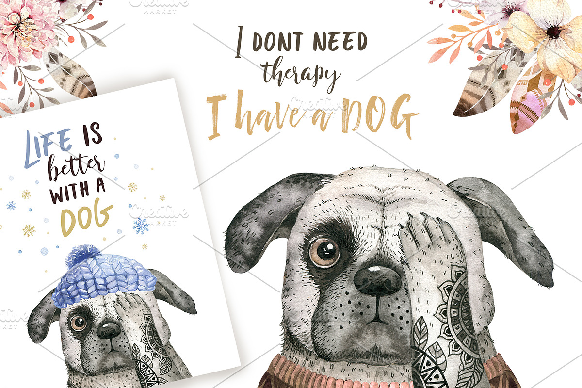 Cute dog collection, an Animal Illustration by Peace ART (Photo 3 of 10)