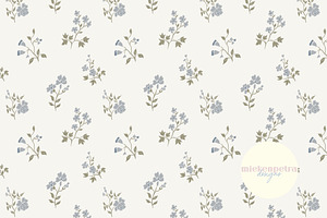 Blue and Green Vintage Floral