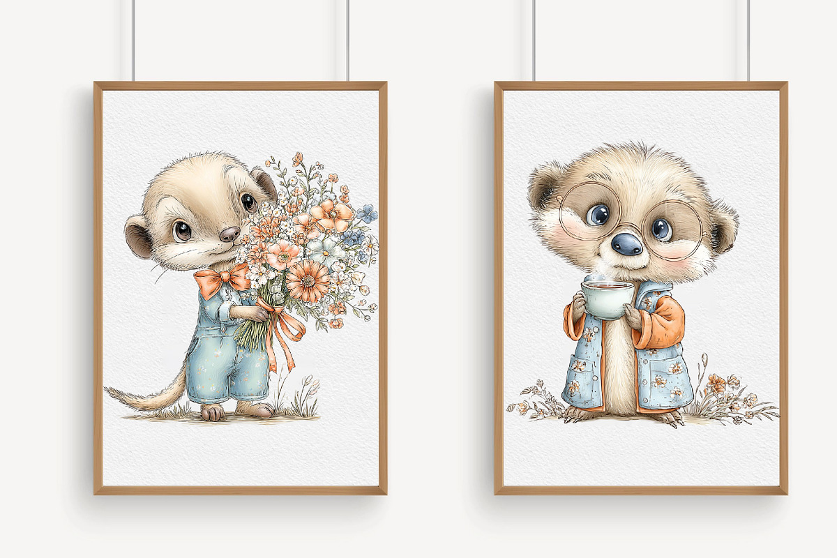 Whimsical Meerkat Clipart, an Illustration by Libby Wishes (Photo 4 of 7)
