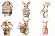 Bunny Clipart, Cute Easter Clipart, an Illustration by Designworld (Thumbnail 4 of 7)