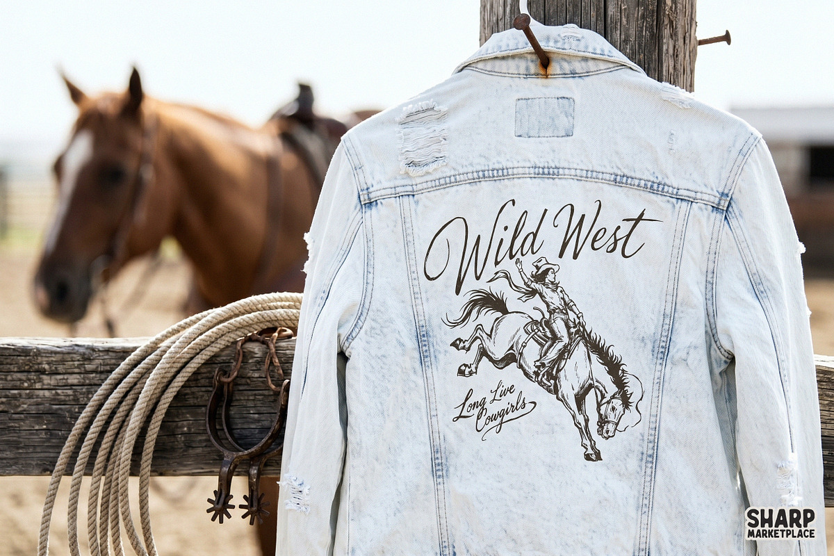 Wild West Long Live Cowgirls Bronc, an Object Graphic by SharpMarketplace (Photo 4 of 5)