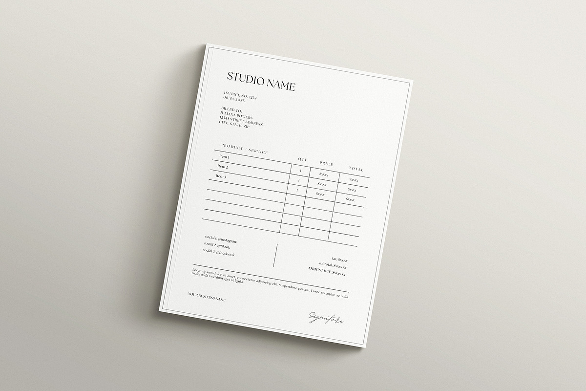 Photography Invoice Template Canva, a Marketing Template by Honor ...