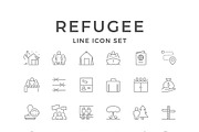 Set line icons of refugee, an Outline Icon by motorama (Thumbnail 1 of 2)