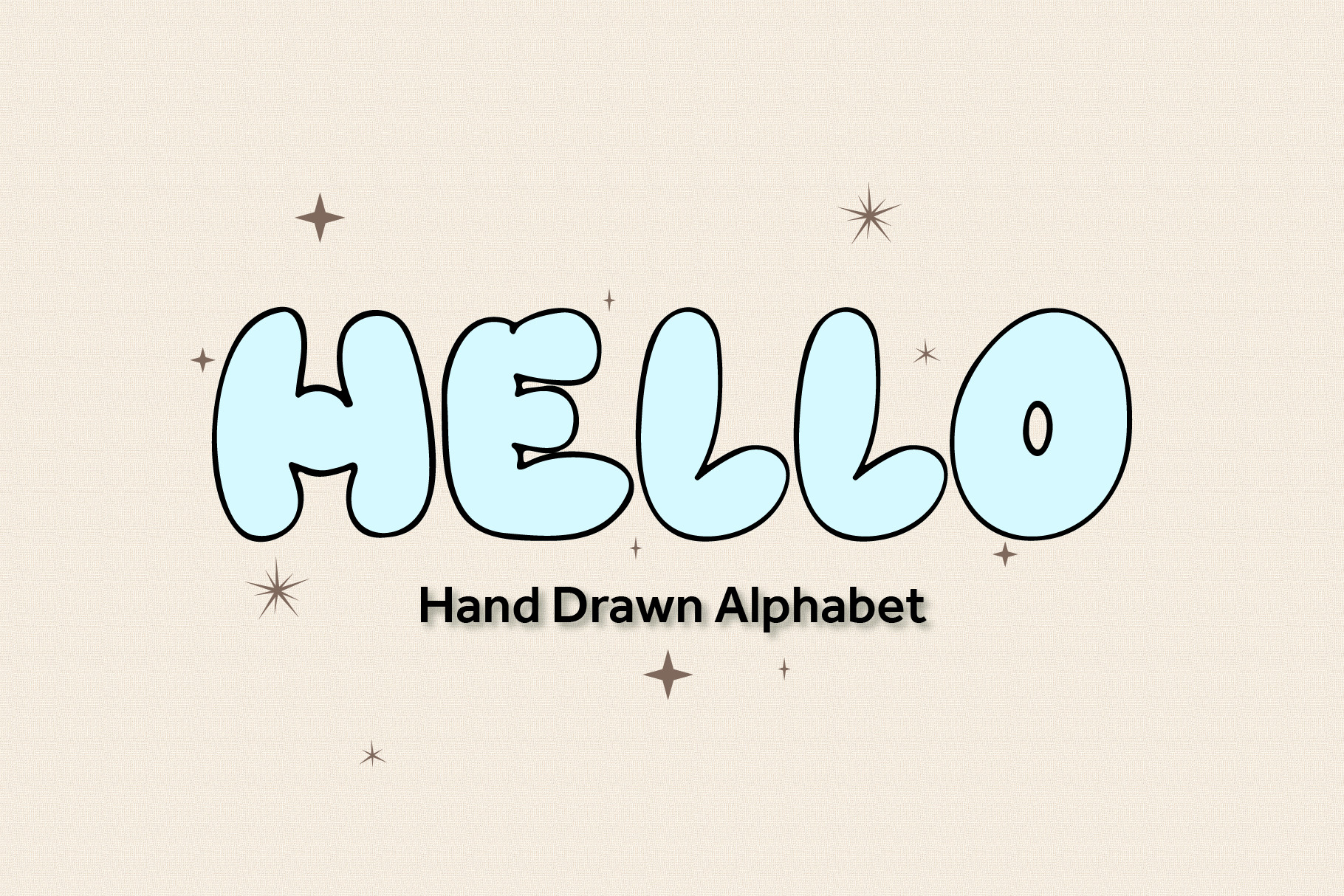 26 hand drawn bubble alphabet