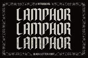 Lamphor - Black Letter Font, a Blackletter Font by PutraCetol Studio (Thumbnail 1 of 11)