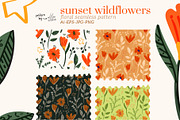 Sunset Wildflowers Patterns, a Pattern Graphic by lilovwishes (Thumbnail 1 of 5)