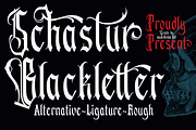 Schastur - Blackletter Typeface, a Blackletter Font by madeDeduk (Thumbnail 1 of 10)