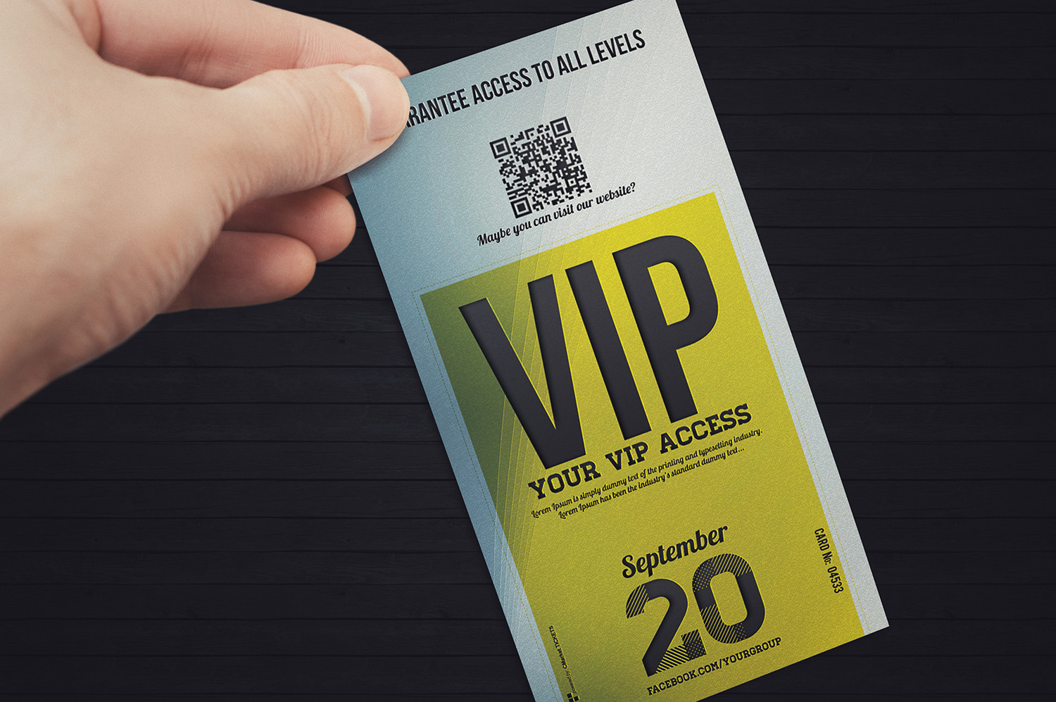 Elegant Event Vip Pass Card A Card Template By Tzochko