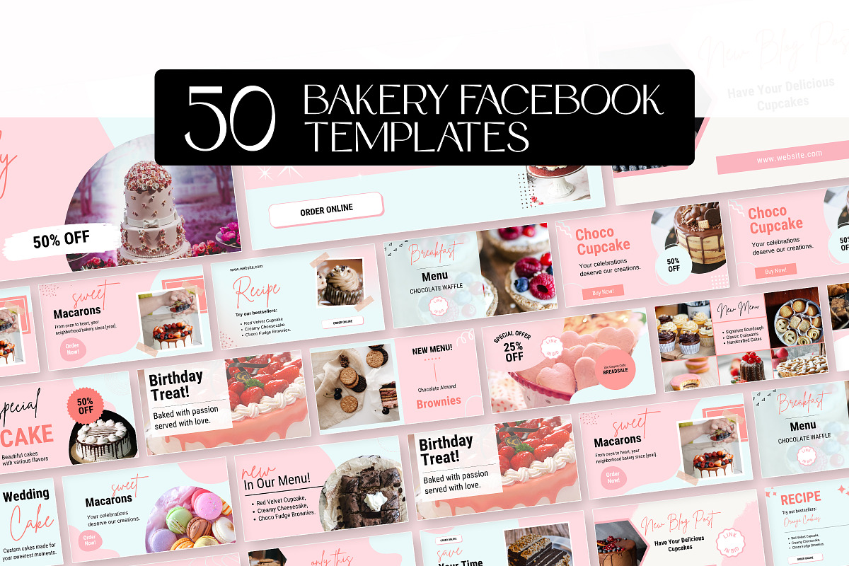 Bakery Facebook Canva Post Templates, a Social Media Template by Snapybiz (Photo 4 of 9)