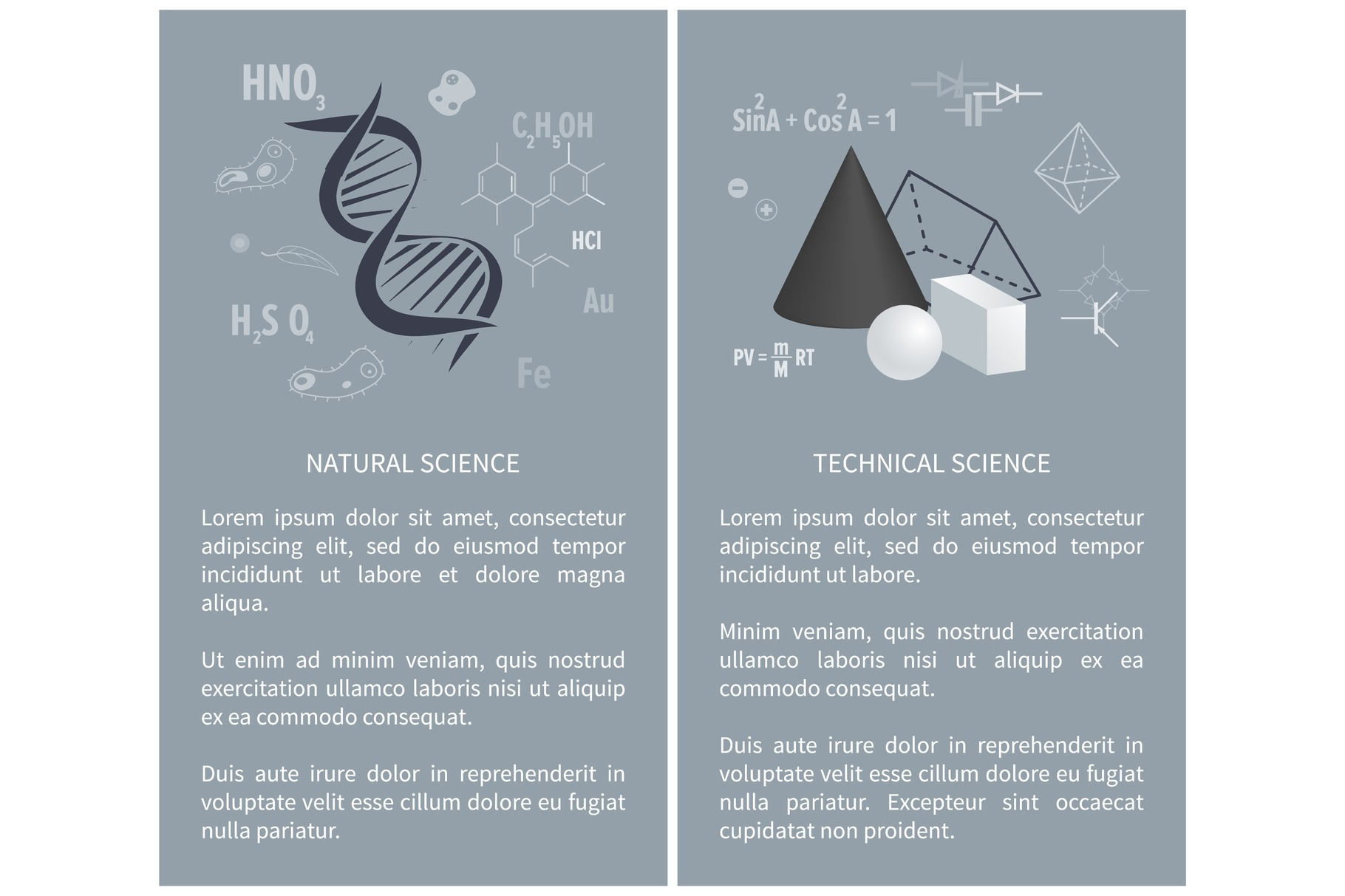 Natural and Technical Science Vector Illustration, an Education ...