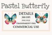 Pastel Butterfly PNG Sublimation, an Illustration by Designworld (Thumbnail 2 of 10)