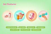 3d Fitness and Gym Illustration Set, an Object 3D Model by 35lab (Thumbnail 3 of 6)