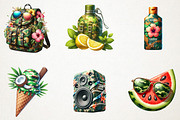 Camouflage Summer Sublimation Clipar, a Seasonal Illustration by RobertsArt (Thumbnail 3 of 7)