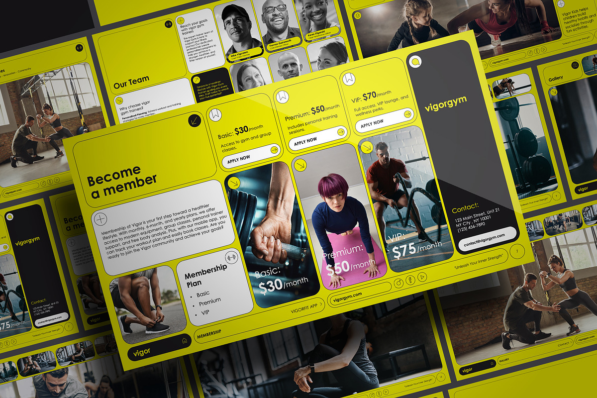 Vigor Gym & Fitness Presentation, a Presentation Template by One Pixel Man (Photo 4 of 9)