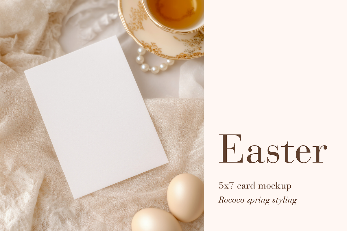 Rococo Easter Greeting Card Mockup, a Product Mockup by Serenefeeling (Photo 1 of 6)