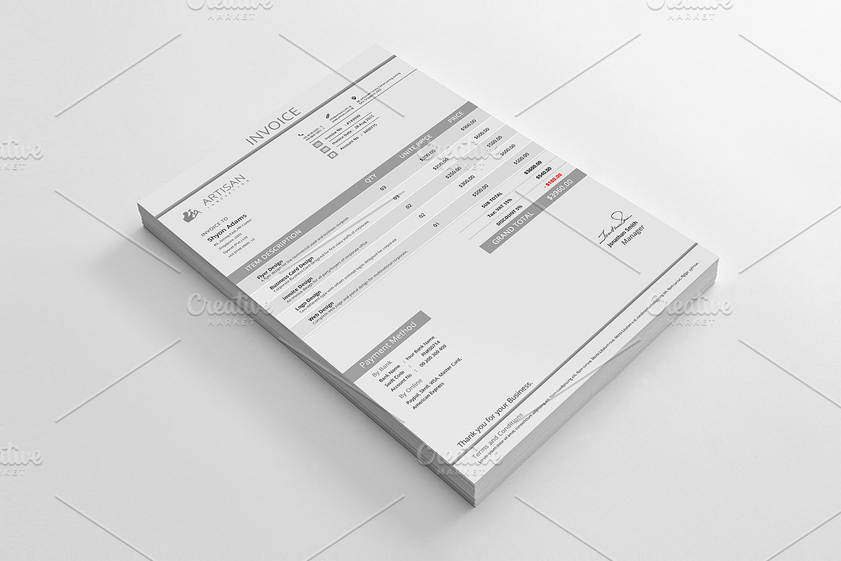 Invoice, a Stationery Template by artisanHR (Photo 4 of 5)