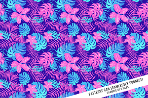 Neon Hawaiian Print Digital Paper