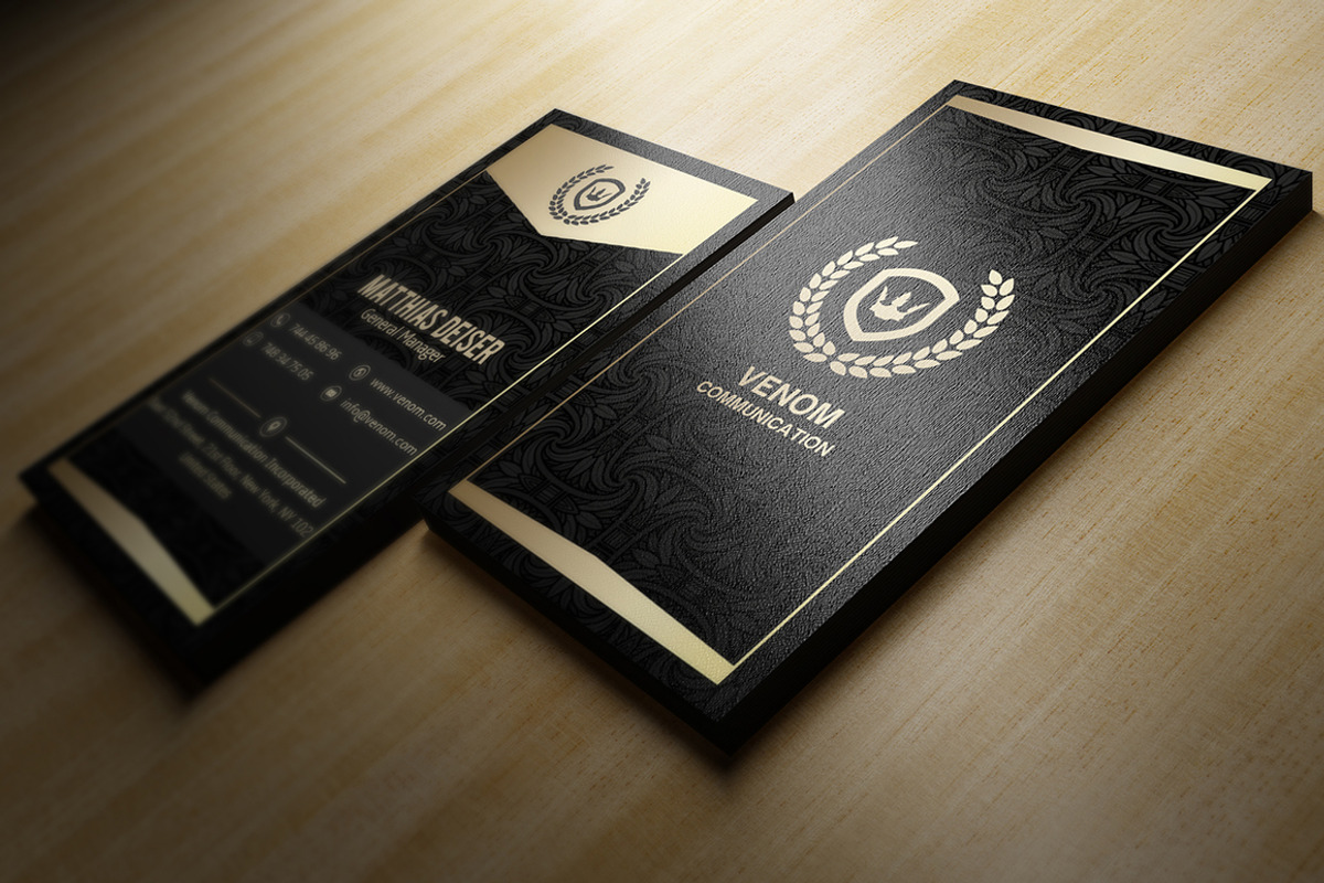 Gold And Black Business Card, a Business Card Template by Marvel (Photo 2 of 3)