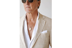 Casual linen pocket square styled, a Beauty & Fashion Photo by Lermont51