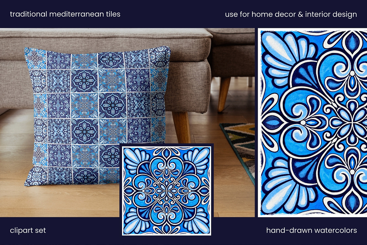 Traditional Mediterranean Tiles SET1, an Object Illustration by ilonitta (Photo 6 of 9)