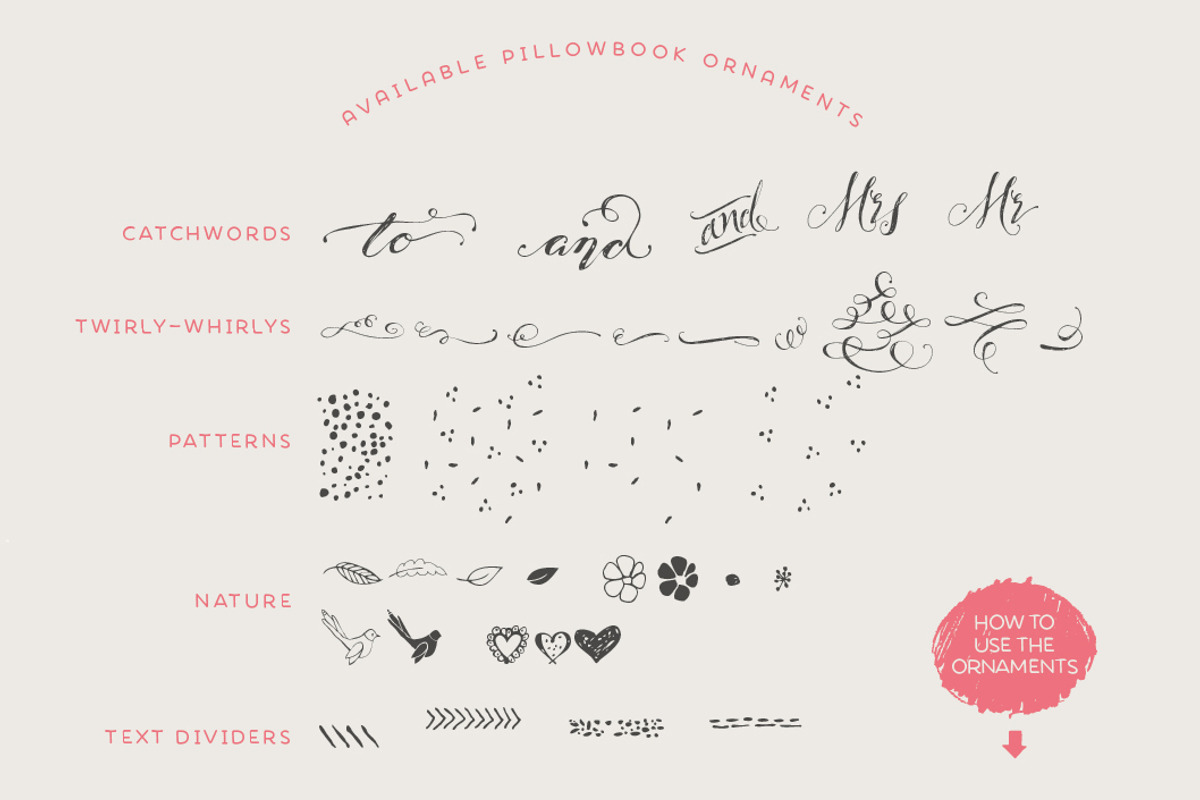 Pillowbook typeface + Extras! preview 3
