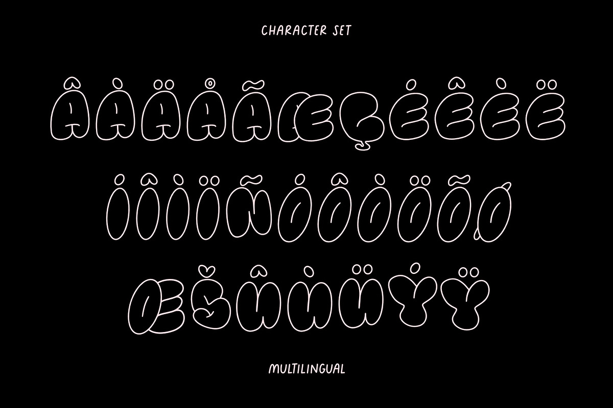 Retro Love Font - Bubble Font, a Handwritten Font by ariodsgn (Photo 3 of 7)
