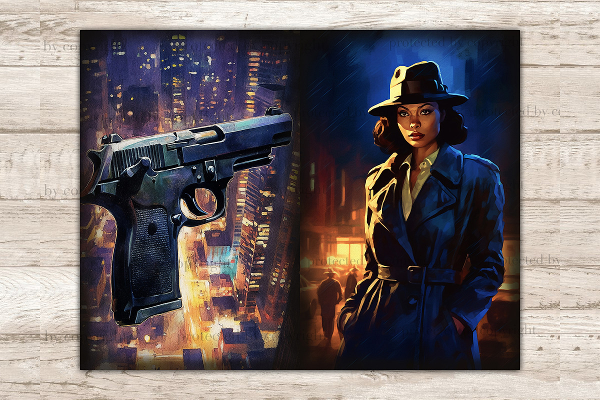 Noire Detective Ephemera | Art Noir, a Person Illustration by GlamArtZhanna (Photo 5 of 9)