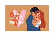 Diverse couples kiss, hug set, cards, a Person Illustration by PaperTrident (Thumbnail 11 of 14)