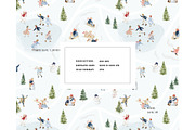 winter fun activities pattern, a Pattern Graphic by Milatoo (Thumbnail 2 of 3)