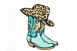 Cowboy Boots Sublimation Cowgirl Hat