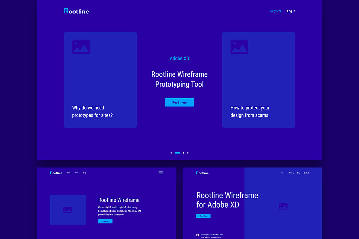 Rootline Wireframe UI Kit, a Wireframe Template by Creatoly (Photo 6 of 13)