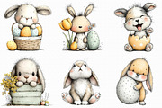 Cute Easter Bunny Clipart, an Illustration by Libby Wishes (Thumbnail 2 of 9)
