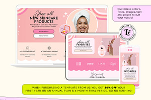 Peach Pink Squarespace Template