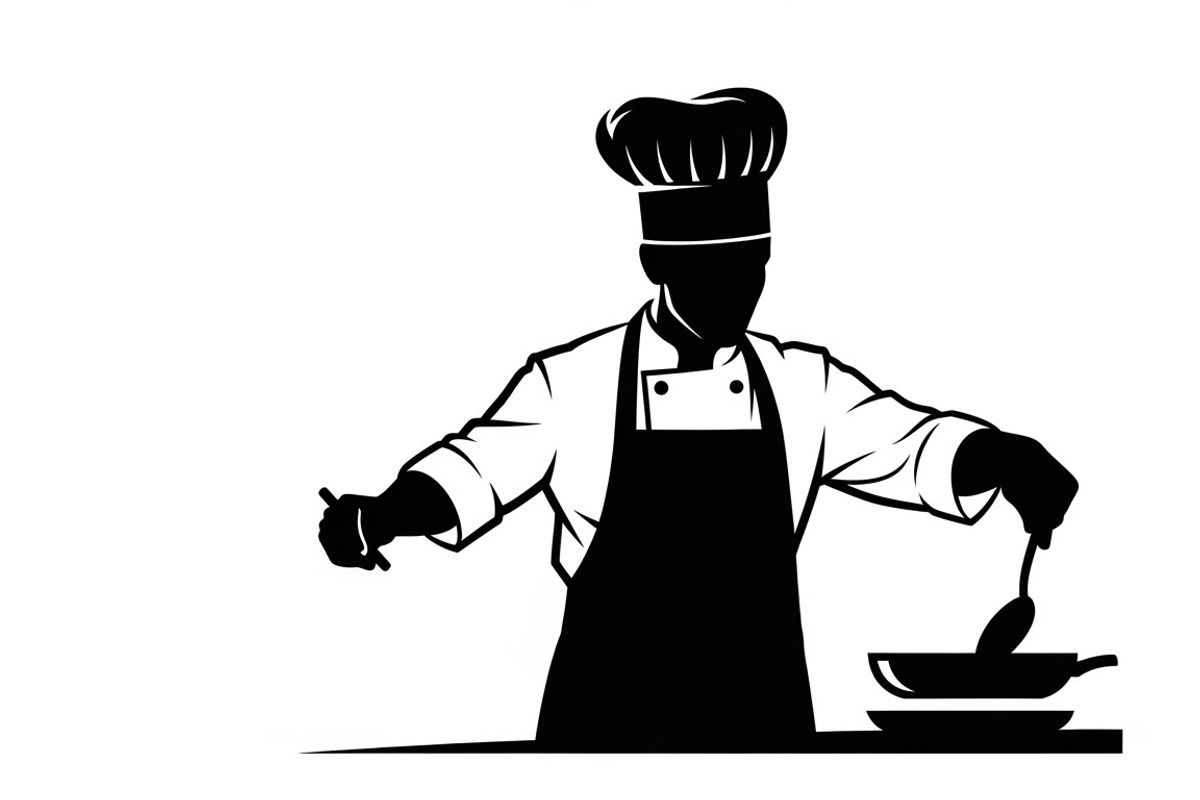 High-quality chef cooking silhouette, an Illustration by Amazin_art (Photo 6 of 31)