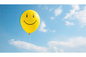 sky yellow smiley face emoji ai, a Nature Photo by pikepicture