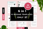 Resume Template Bundle Vol 4, a Resume Template by GResume (Thumbnail 1 of 8)