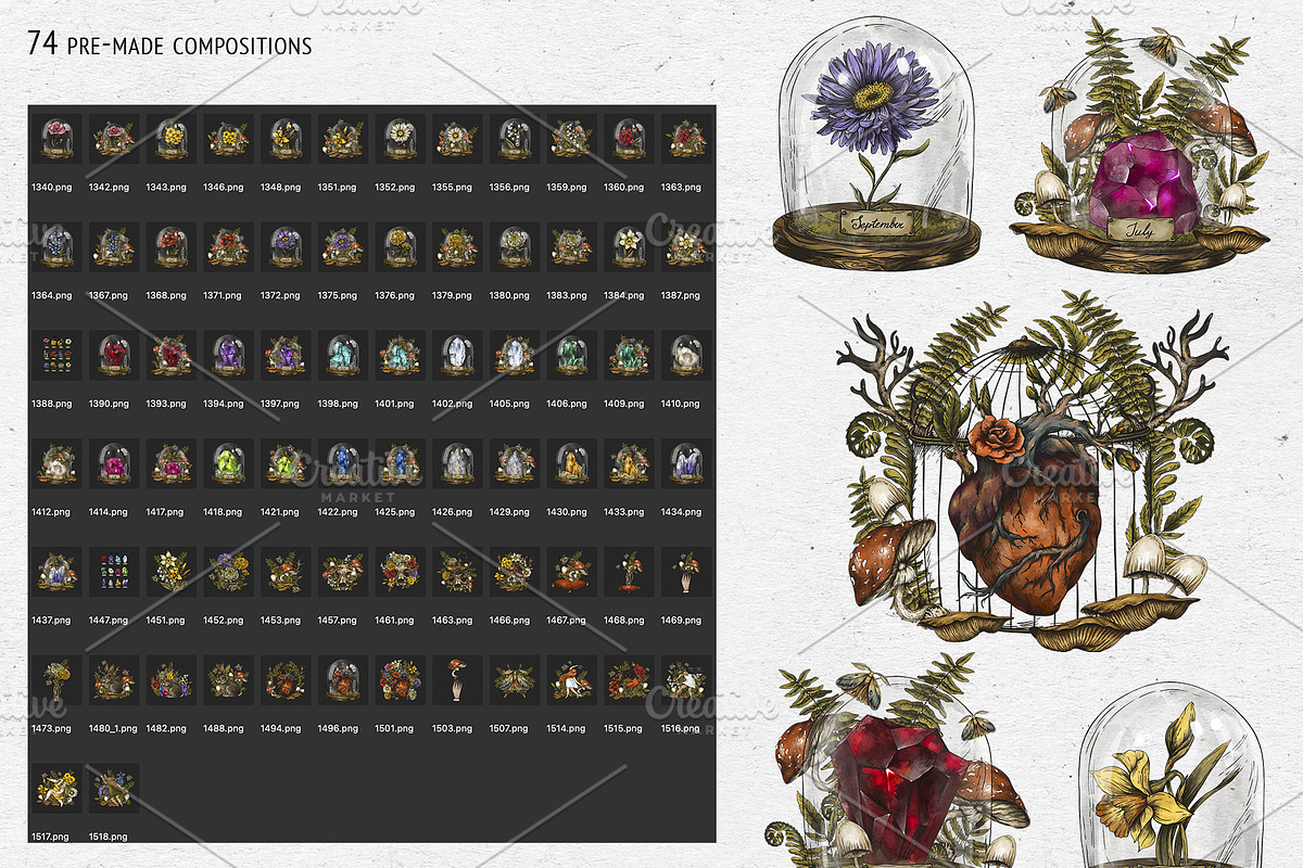 Birth Flowers & Birthstone Clipart, an Illustration by Belusuab (Photo 7 of 16)