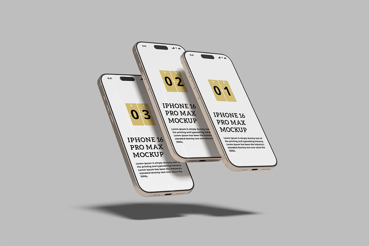 iPhone 16 Pro Max Mockup, an iPhone Mockup by Bangdastudio (Photo 9 of 11)