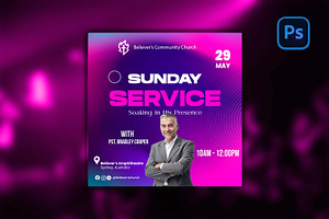 Sunday Service Flyer, a Social Media Template by Believe Creatives