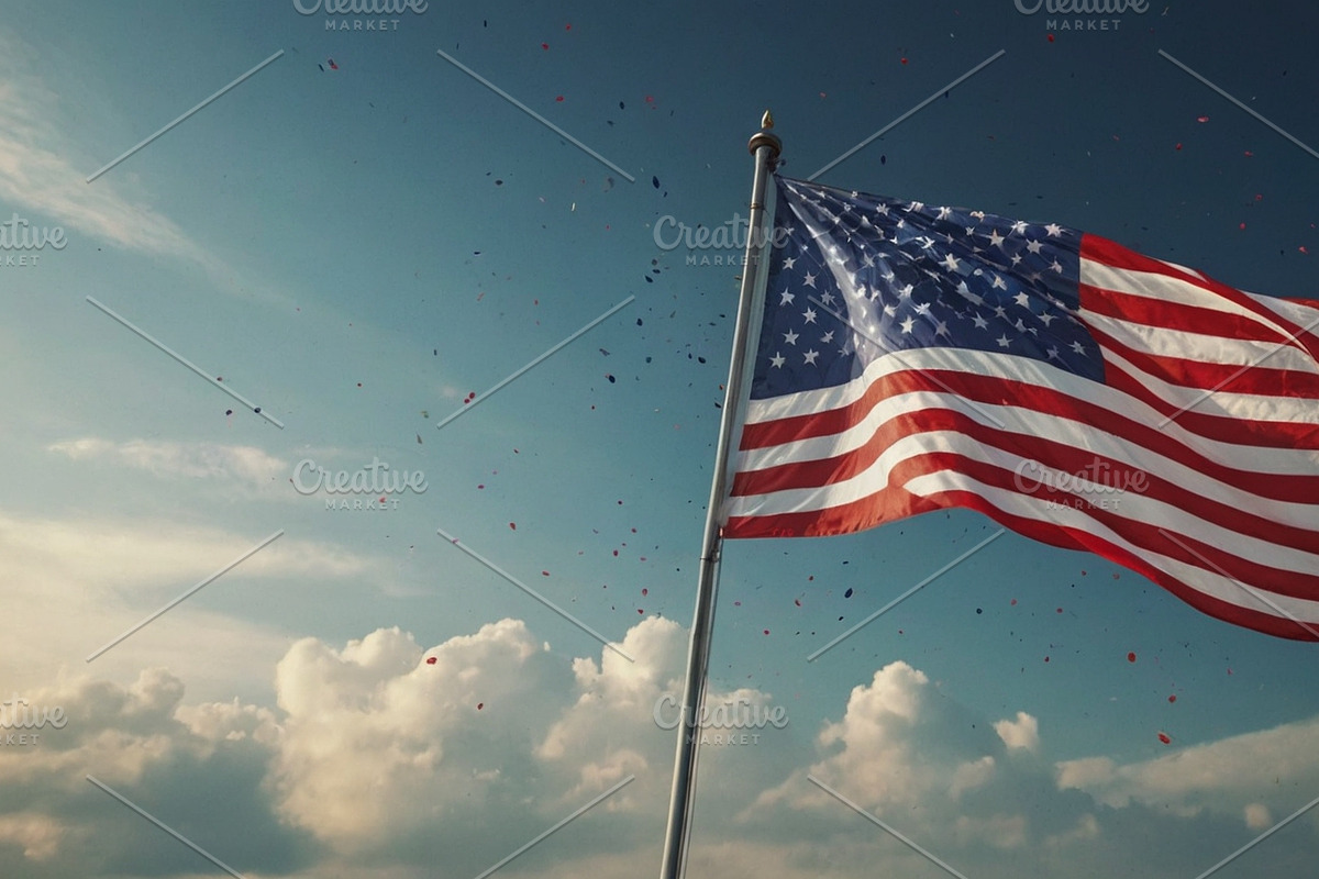 American flag in sky background, a Background Graphic by Anamul Haque Anik (Photo 9 of 9)
