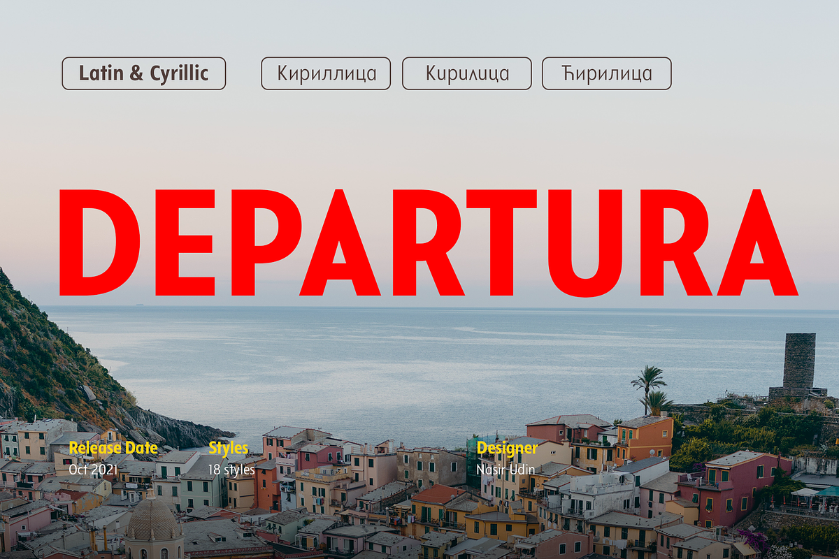 Departura - 18 Fonts, a Sans Serif Font by Nasir Udin (Photo 2 of 16)