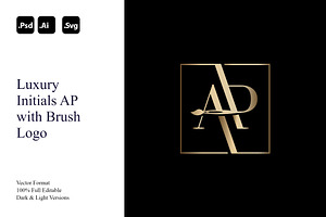 Luxury Initials AP with Brush Logo, a Branding & Logo Template by Luxury Logos