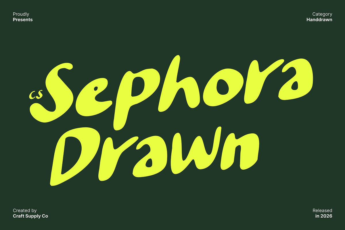 CS Sephora Drawn, a Sans Serif Font by Craft Supply Co. (Photo 1 of 8)