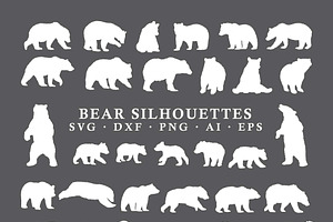 Bear Silhouettes Vector Pack