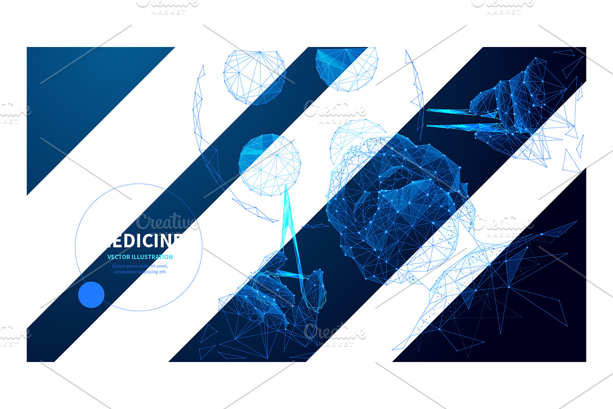 Medicine low poly wireframe vector, a Healthcare Illustration by ANTON KHRUPIN ART (Photo 2 of 2)