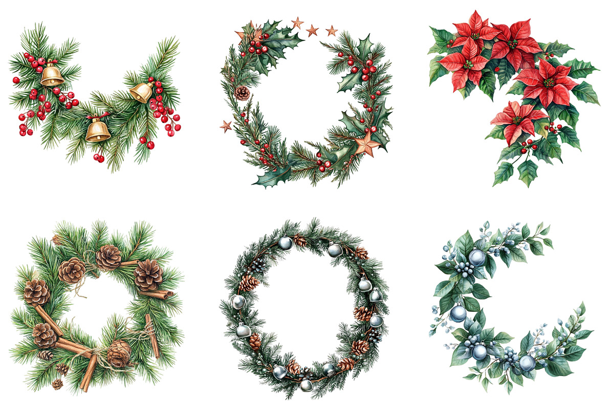 Christmas Garlands Sublimation PNG, an Illustration by SinaCreation (Photo 3 of 5)