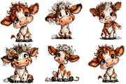 Baby Animal Cow Clipart, an Illustration by DreamArtGraphic (Thumbnail 2 of 5)