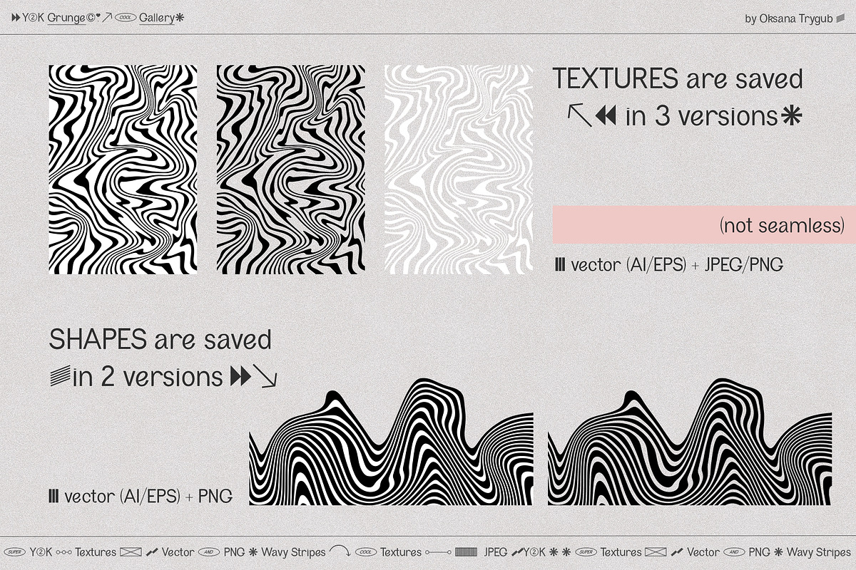 Wavy Stripe Texture & Distorted Line, a Texture Graphic by Oksana Trygub (Photo 12 of 14)